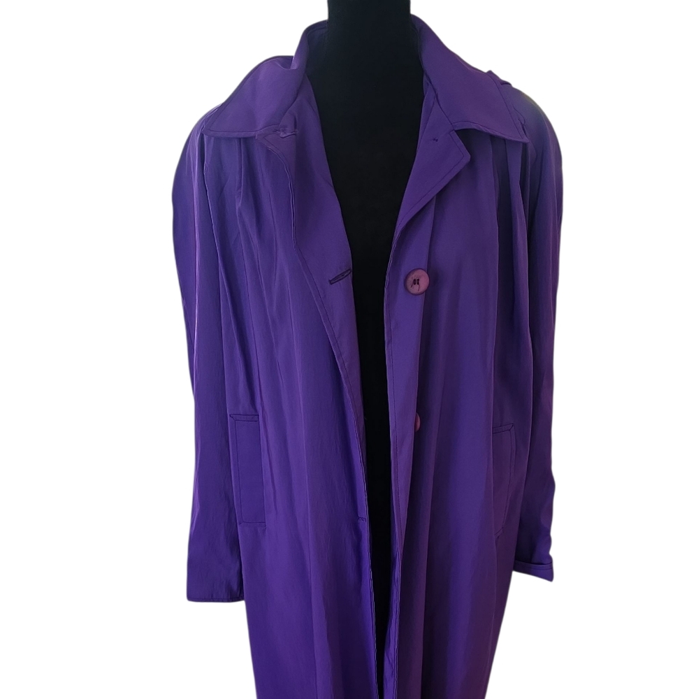Elegant Vintage 80's Purple Trench Coat